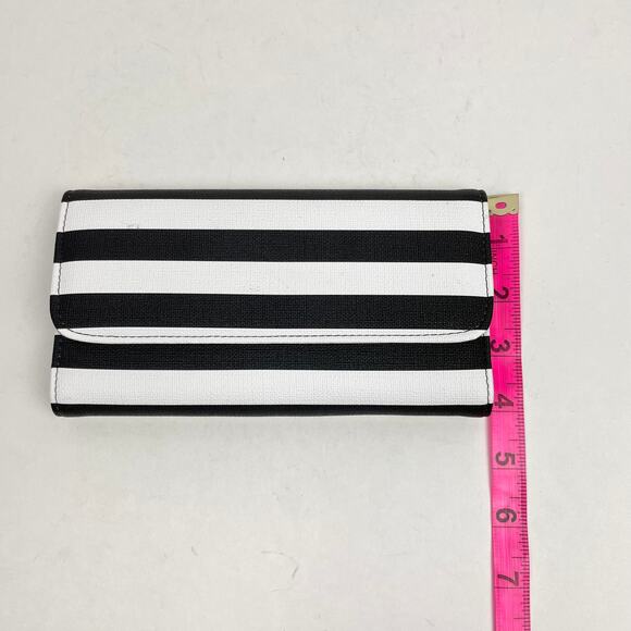 Kut from the Kloth | NWOT Black & White Stripe Tri-Fold Rectangular Wallet - Picture 5 of 6